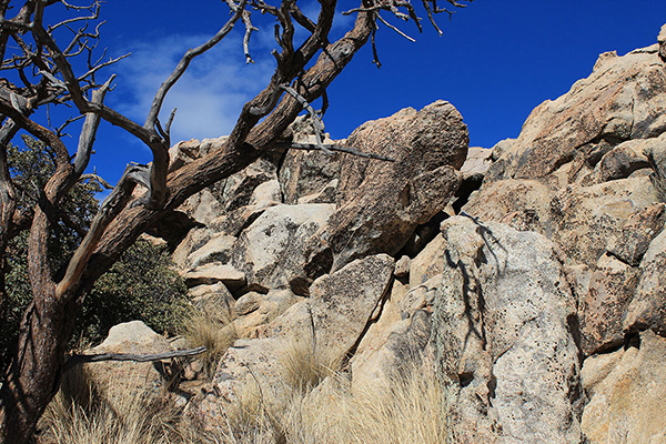 My ascent route onto the summit block