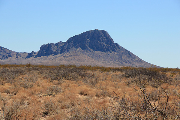Orange Butte from the northwest on the drive in to Whitlock Peak