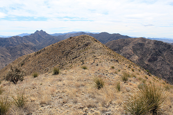 The south summit of Wood Mountain from the north summit