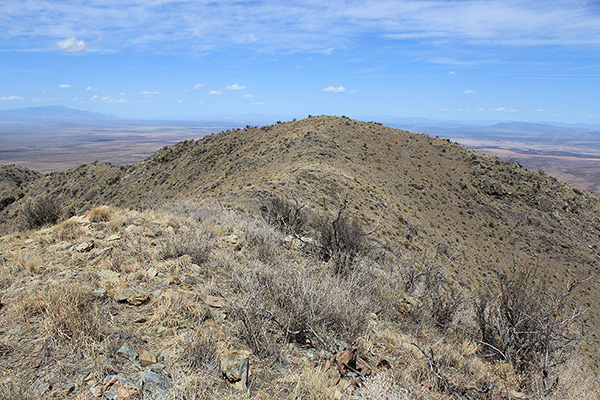 The north summit from the south summit of Wood Mountain; we are glad we visited both