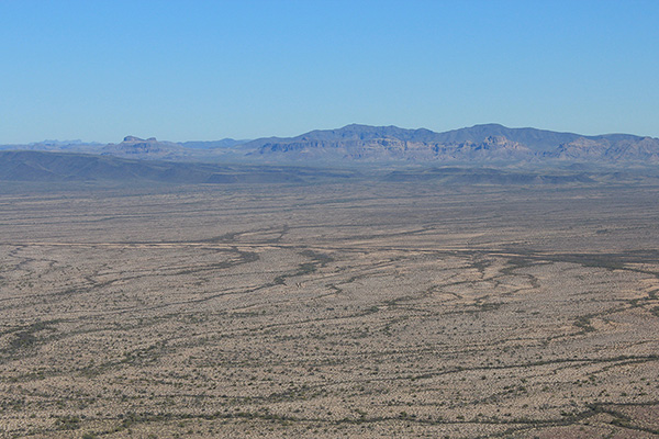 The view east towards Sauceda Benchmark from the summit of Black Mountain