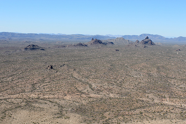 Locomotive Rock, Peak 2292, Ajo Peak, and North Ajo Peak, with Growler Peak beyond on the right