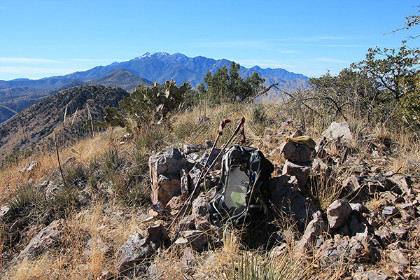 The Summit of Peak 6290 with Mount Wrightson in the distance