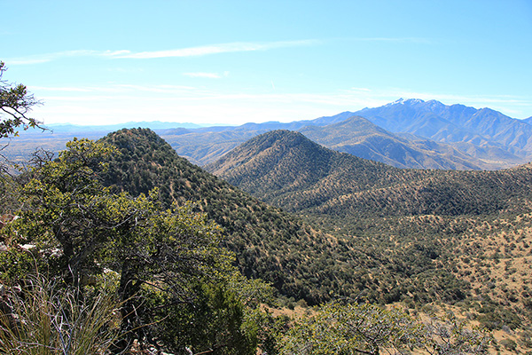 Peaks 6290 and 6224 from the summit of Peak 6280+; both are lower than Peak 6280+