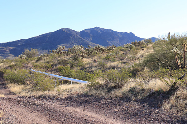 My first full view of Sauceda Benchmark from the Pipeline Road.