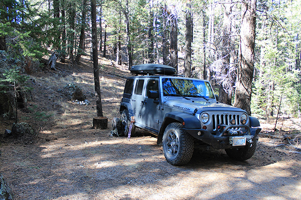 My Jeep parked at the trailhead below the north ridge of Sitgreaves Mountain