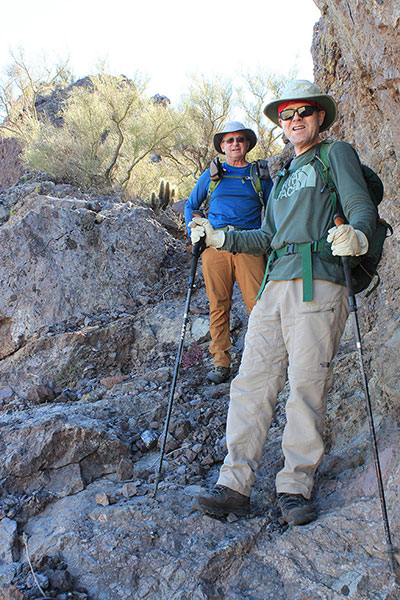 Scott and Matthias pause on the carved ramp