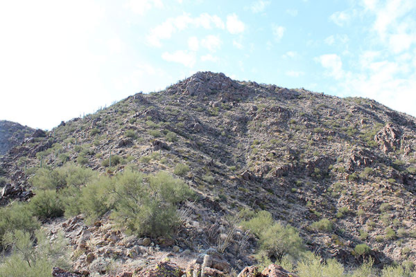 The upper northeast ridge was mostly open with a few rock outcrops to climb over or work around