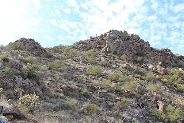 Near the top of the northeast ridge we climbed to the left in this view