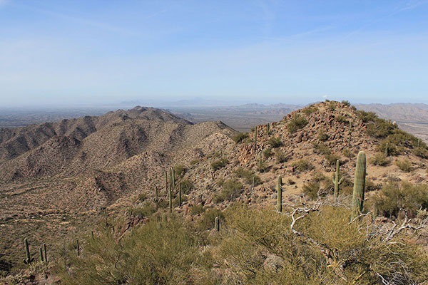 The view northwest from the southeast summit