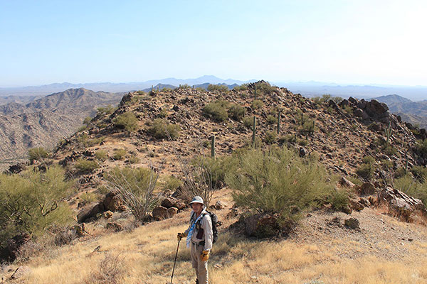 Looking back at the southeast summit from the northwest summit