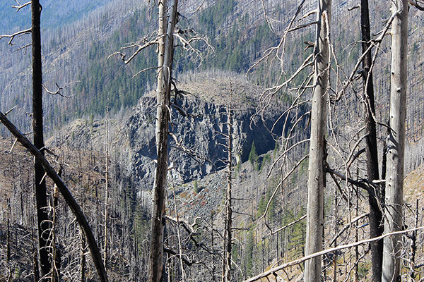 A dacite dome (Peak 5086) lying between the Russell and Whitewater Creeks below the PCT