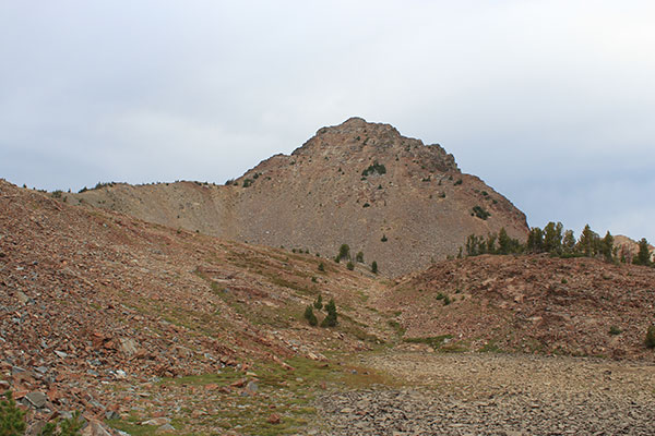 Krag Peak rises from the upper eastern basin