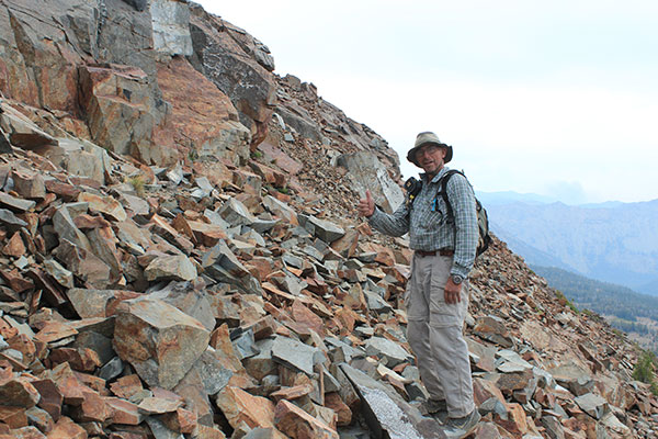 Higher, the talus was loose and we chose our separate routes to avoid sending rocks onto each other.