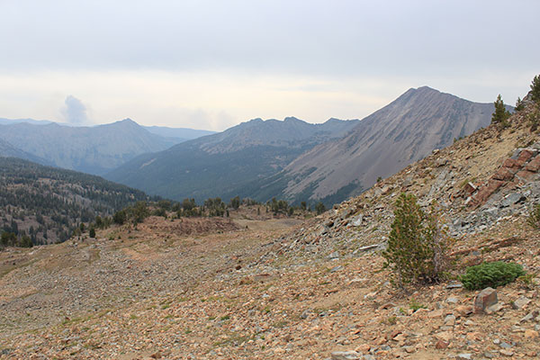 The light rain has ended as we descend the upper east basin