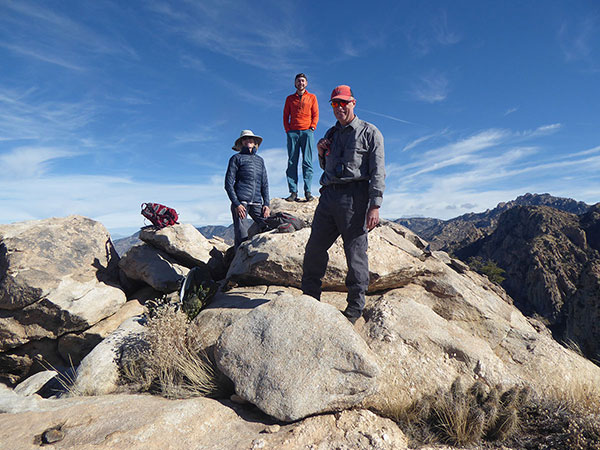 Annie Fahey, Peyton Kohnke, and Dave Kohnke on the summit of Table Tooth.