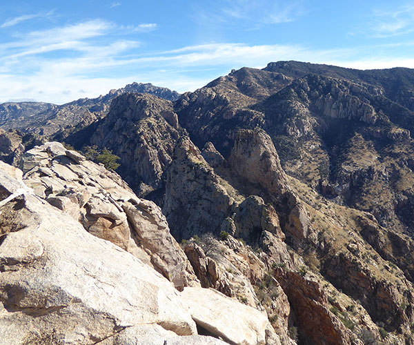 Cathedral Rock and Mount Kimball to the east from Table Tooth.