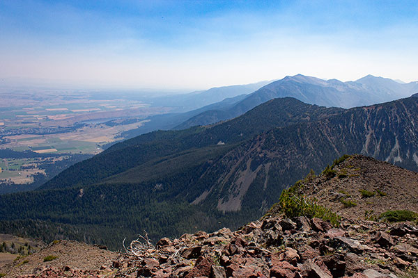 Wallowa Lake to the left and Chief Joseph Mountain on the right from Ruby Peak