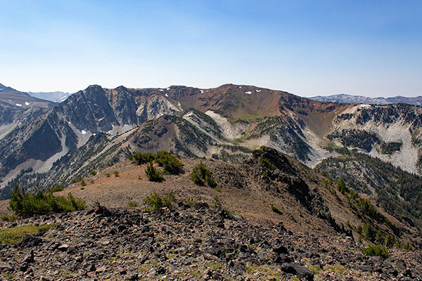 Looking down the South Ridge towards Traverse Ridge