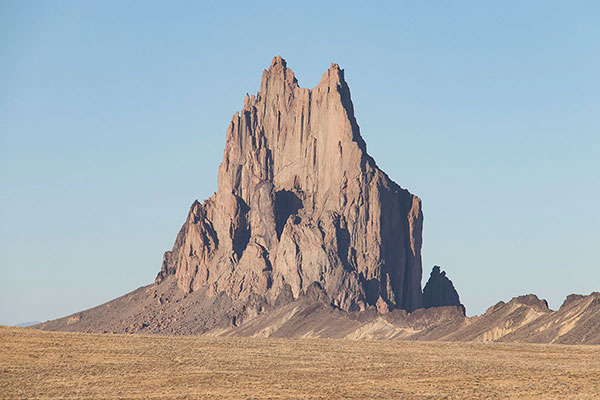 Ship Rock (aka Shiprock), New Mexico, a volcanic neck exposed by erosion