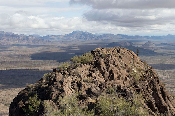 Diaz Peak lies just left of center in this view from the Pinkley Peak summit