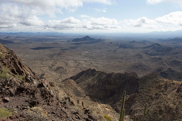 Twin Peaks lies in the center of this view southeast