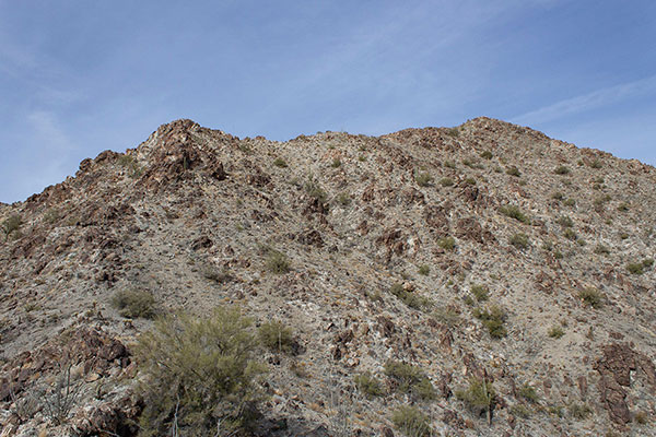 From the upper South Ridge the summit is on the right