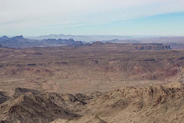 The view northwest towards Lake Havasu and California beyond