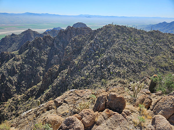 A view to the south from the summit. The city of Gila Bend lies out there in the valley.