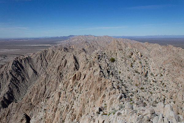 The spine of the Tinajas Altas Mountains continues far to the north