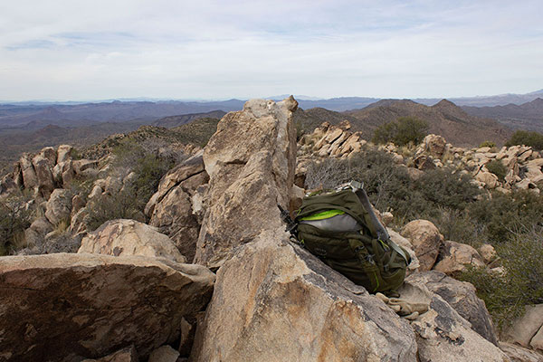 The summit of Arrastra Mountain, the highpoint of the Poachie Range