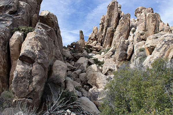 Our descent gully was bouldery, but was stable, open, and a pleasure to descend