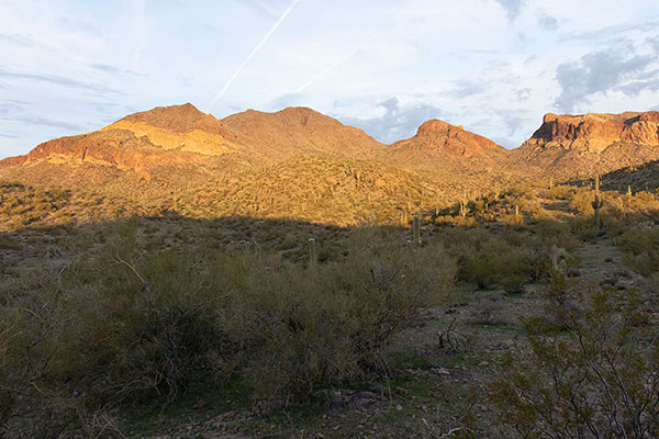 Tres Alamos in morning light from my campsite