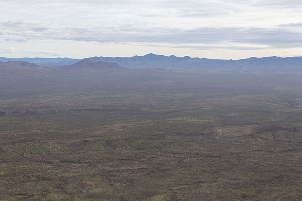 Weaver Peak to the ENE from Sawyer Peak. Weaver Peak is notoriously brushy. I was glad to share climbing it with Richard, Laura, Greg, and Keith in November 2018.