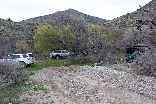 Our campsite below Dunn Springs Mountain