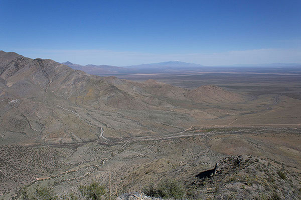 Mount Graham and the Pinaleño Mountains to the northwest