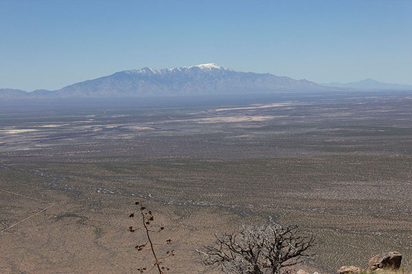 Mount Graham and the Pinaleno Mountains to the WNW of Orange Butte.