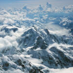 Mount Hunter and the Lower Kahiltna Glacier from Denali's summit